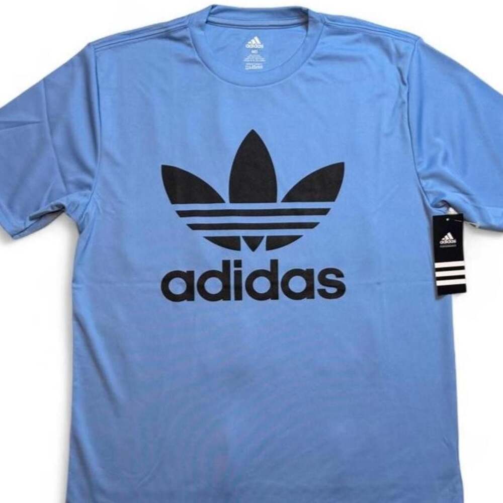 Adidas Originals Trefoil Logo T-Shirt Light Blue Medium New With Tags